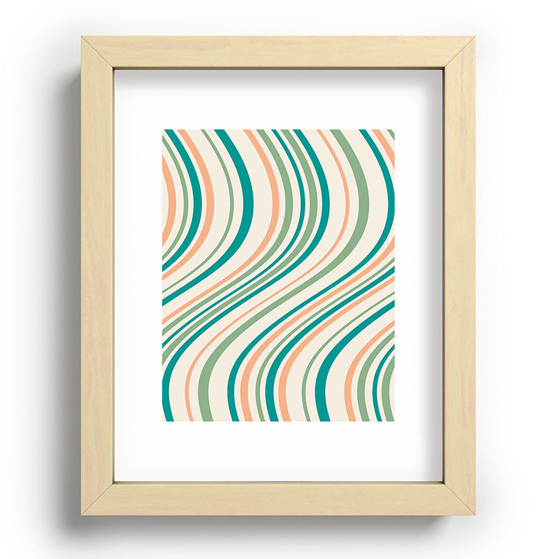 Colour Poems Wavy Retro Stripes II Recessed Framing Rectangle