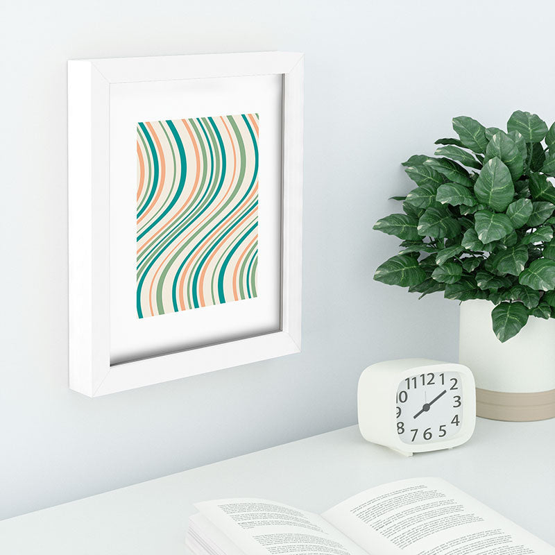 Colour Poems Wavy Retro Stripes II Recessed Framing Rectangle