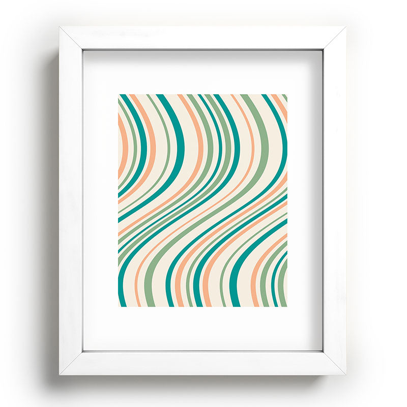 Colour Poems Wavy Retro Stripes II Recessed Framing Rectangle