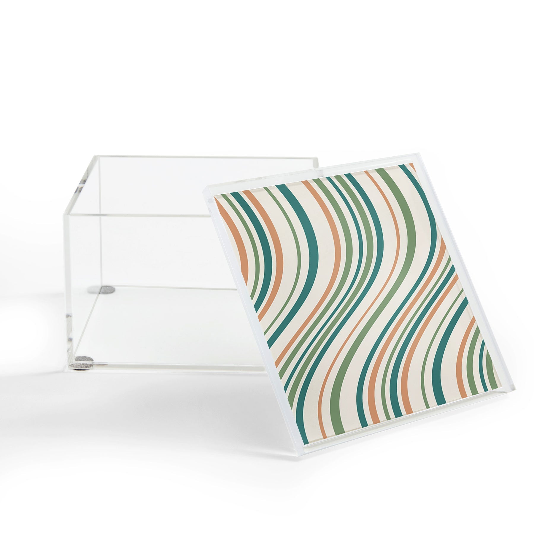 Colour Poems Wavy Retro Stripes II Acrylic Box