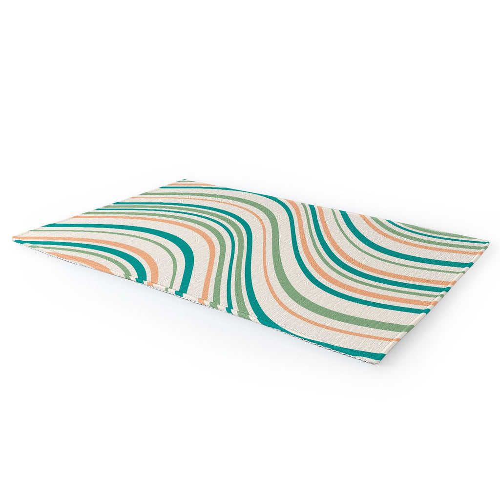 Colour Poems Wavy Retro Stripes II Area Rug