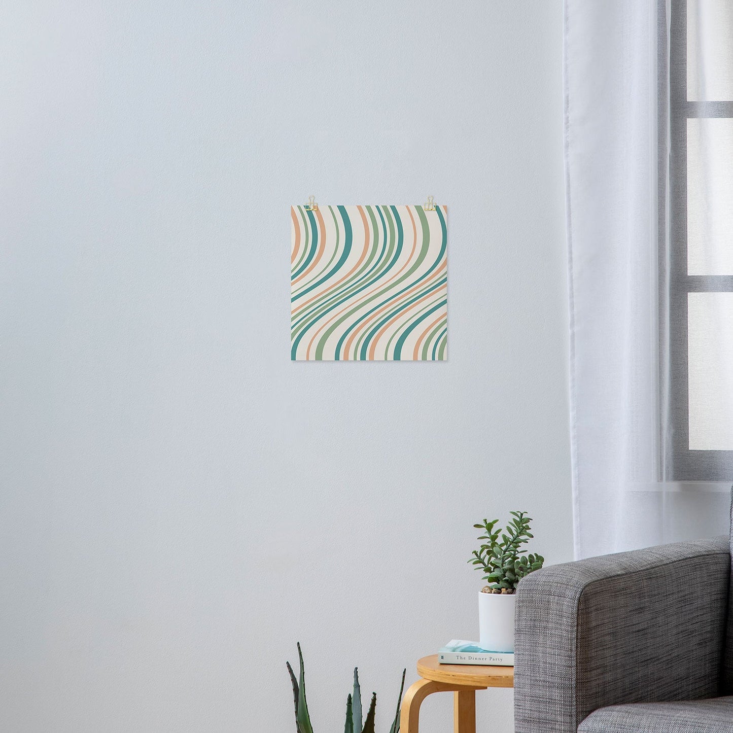 Colour Poems Wavy Retro Stripes II Art Print