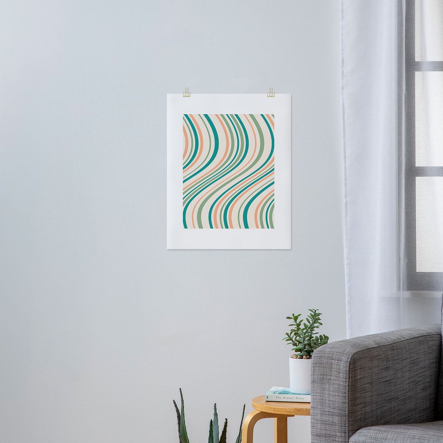 Colour Poems Wavy Retro Stripes II Art Print