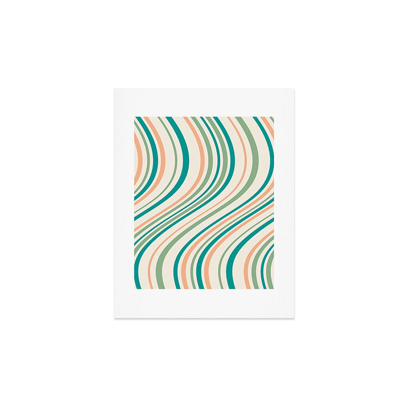 Colour Poems Wavy Retro Stripes II Art Print