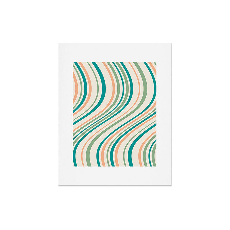 Colour Poems Wavy Retro Stripes II Art Print