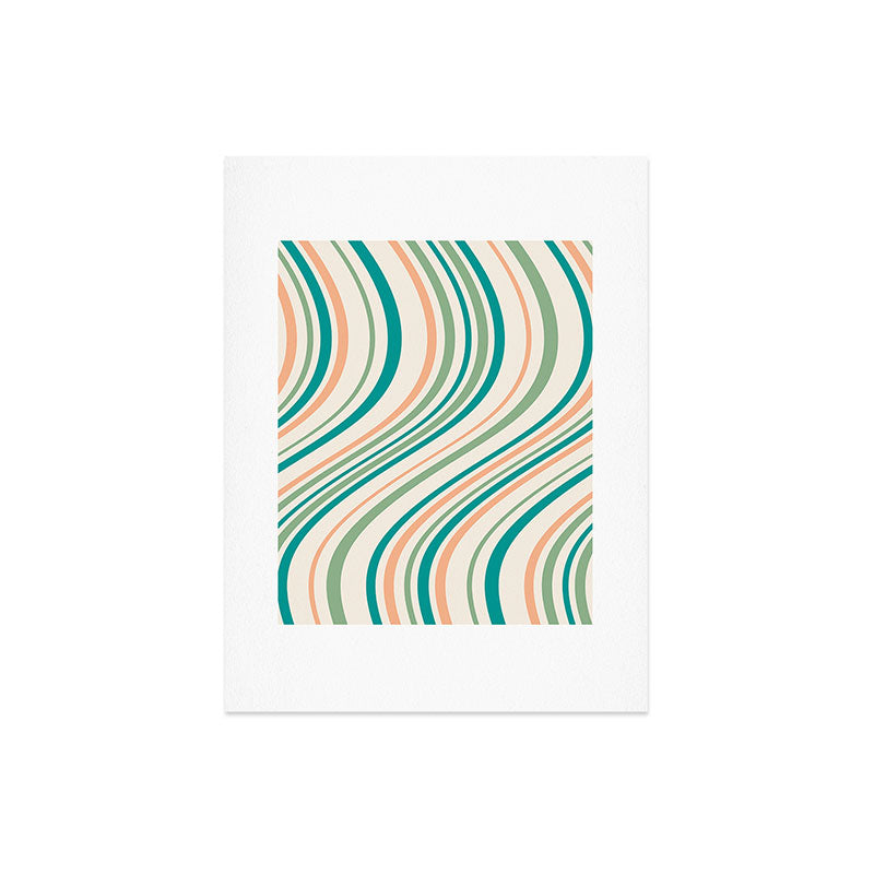Colour Poems Wavy Retro Stripes II Art Print