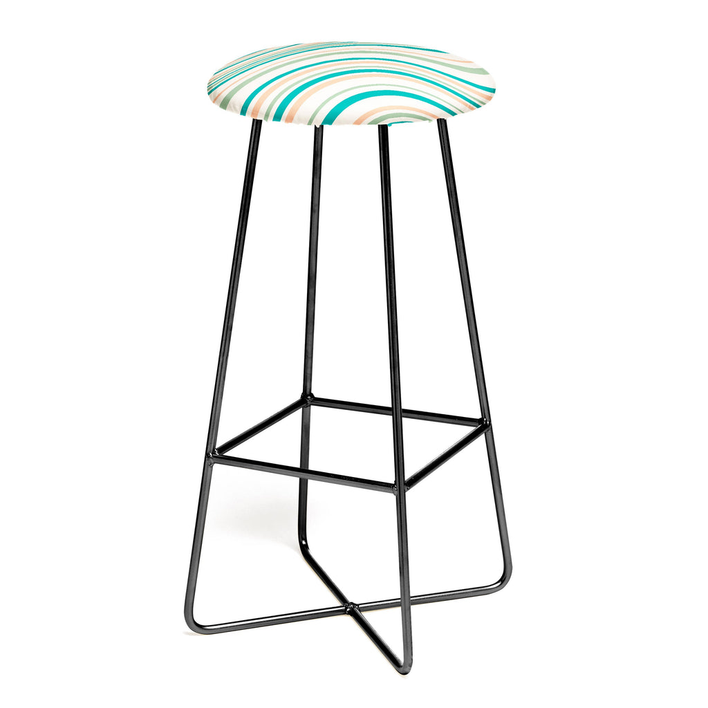 Colour Poems Wavy Retro Stripes II Bar Stool