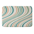 Colour Poems Wavy Retro Stripes II Memory Foam Bath Mat