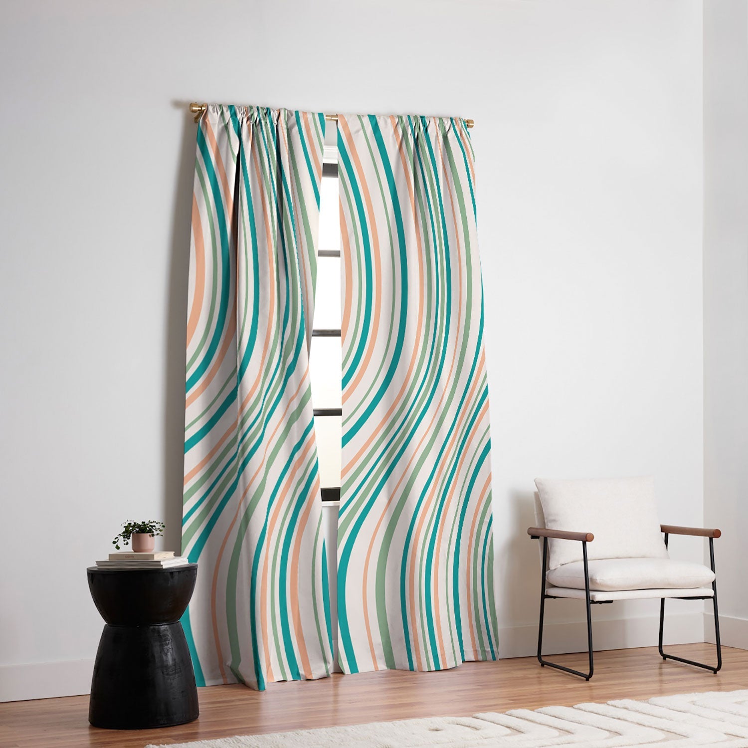 Colour Poems Wavy Retro Stripes II Blackout Non Repeat