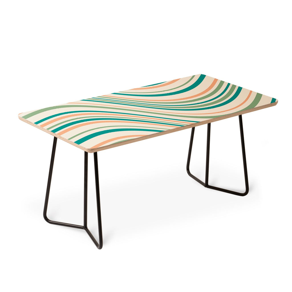 Colour Poems Wavy Retro Stripes II Coffee Table