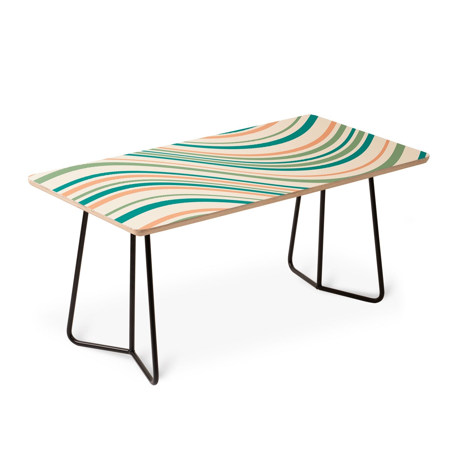 Colour Poems Wavy Retro Stripes II Coffee Table