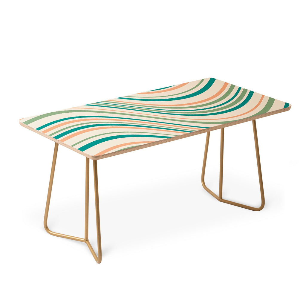 Colour Poems Wavy Retro Stripes II Coffee Table