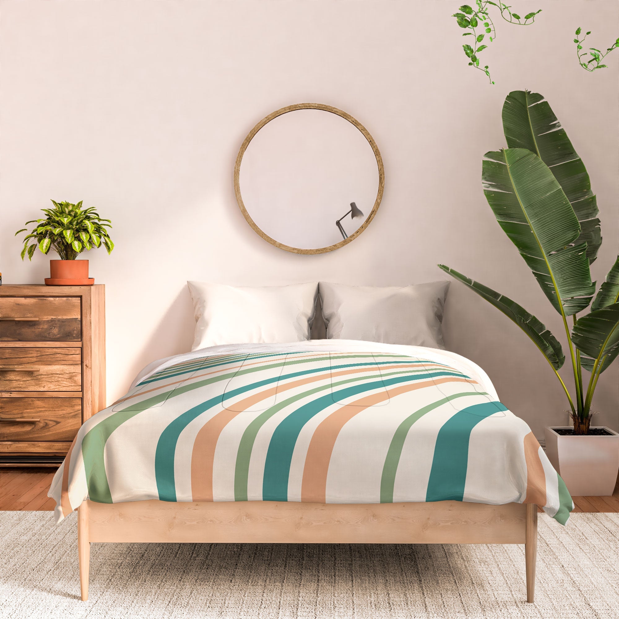 Colour Poems Wavy Retro Stripes II Comforter