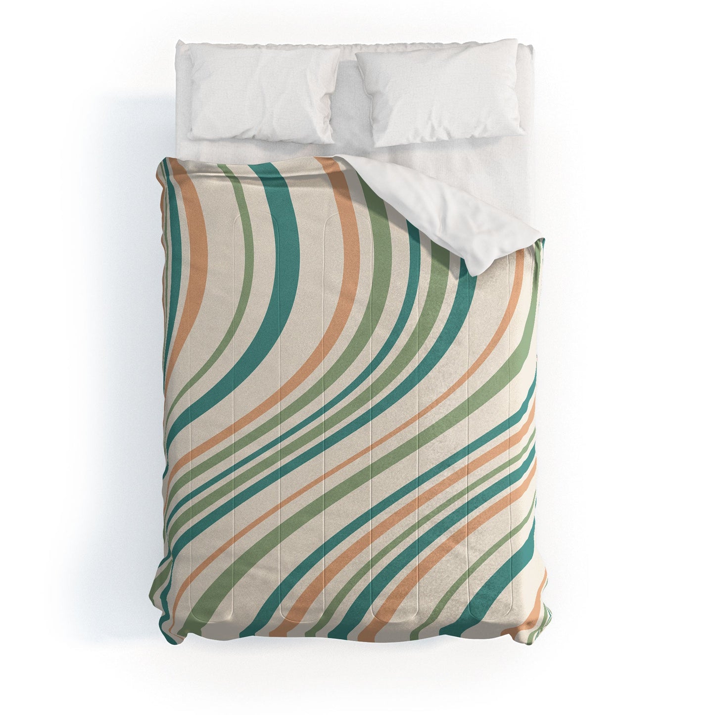 Colour Poems Wavy Retro Stripes II Comforter