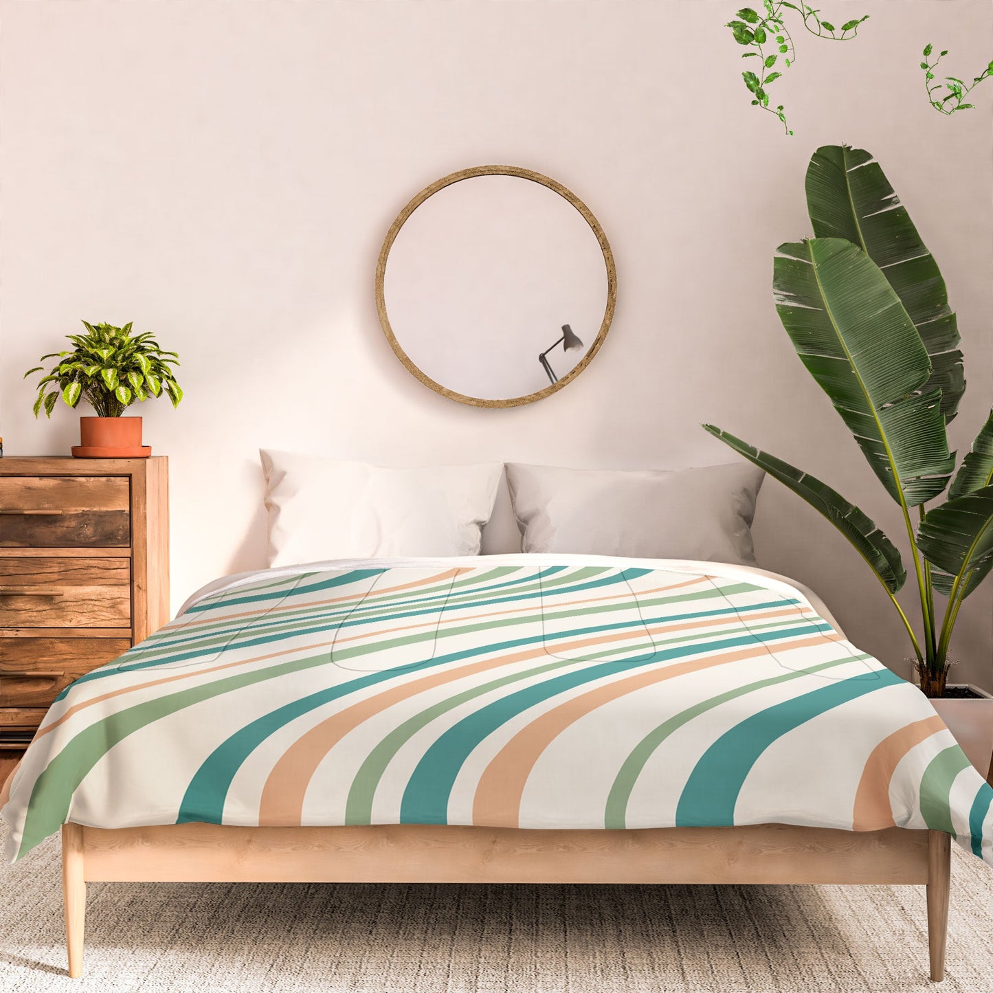 Colour Poems Wavy Retro Stripes II Comforter