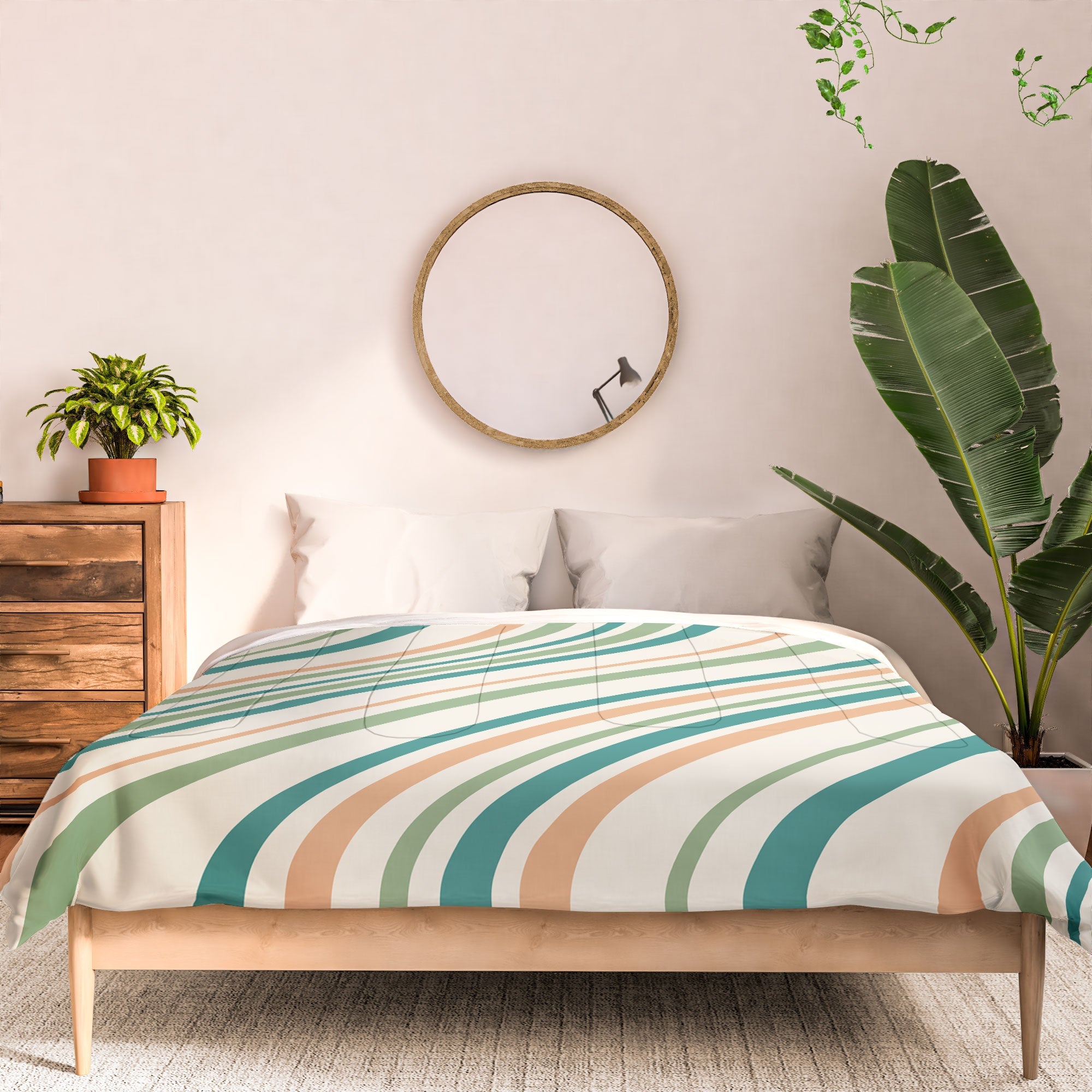 Colour Poems Wavy Retro Stripes II Comforter