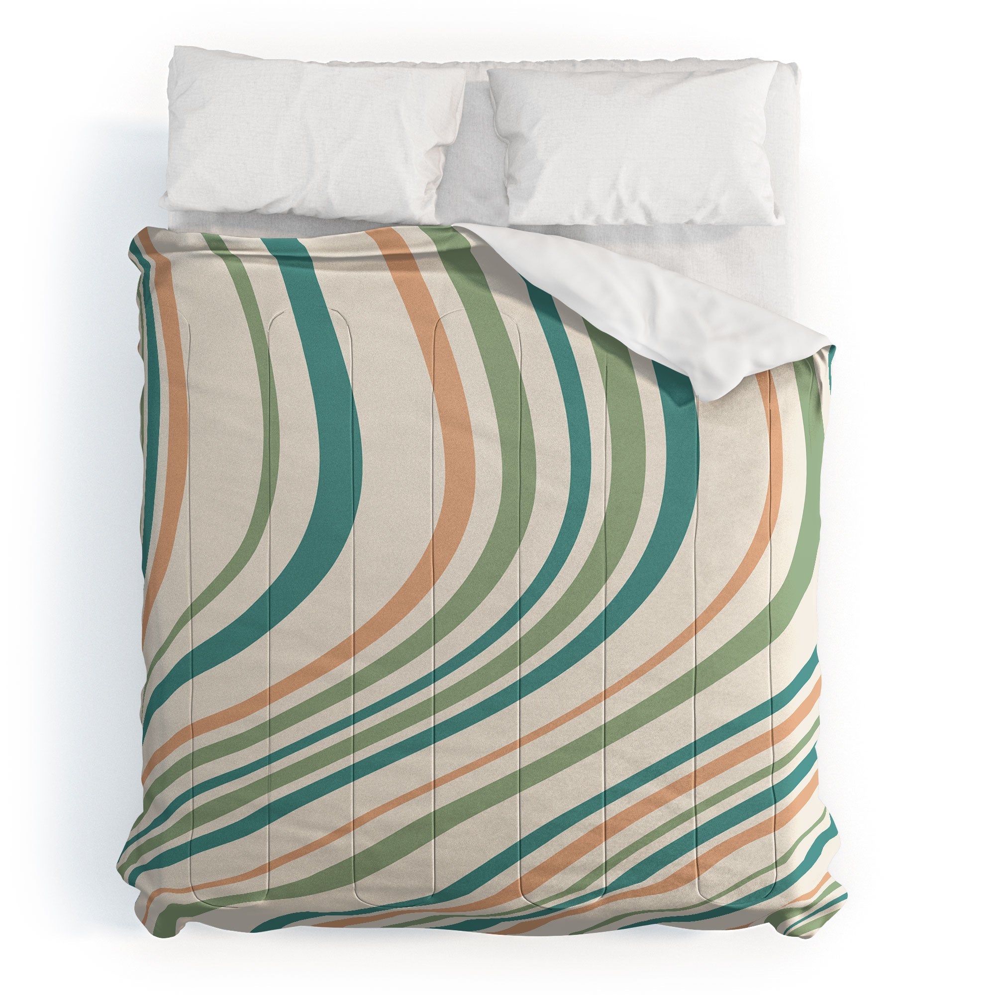 Colour Poems Wavy Retro Stripes II Comforter