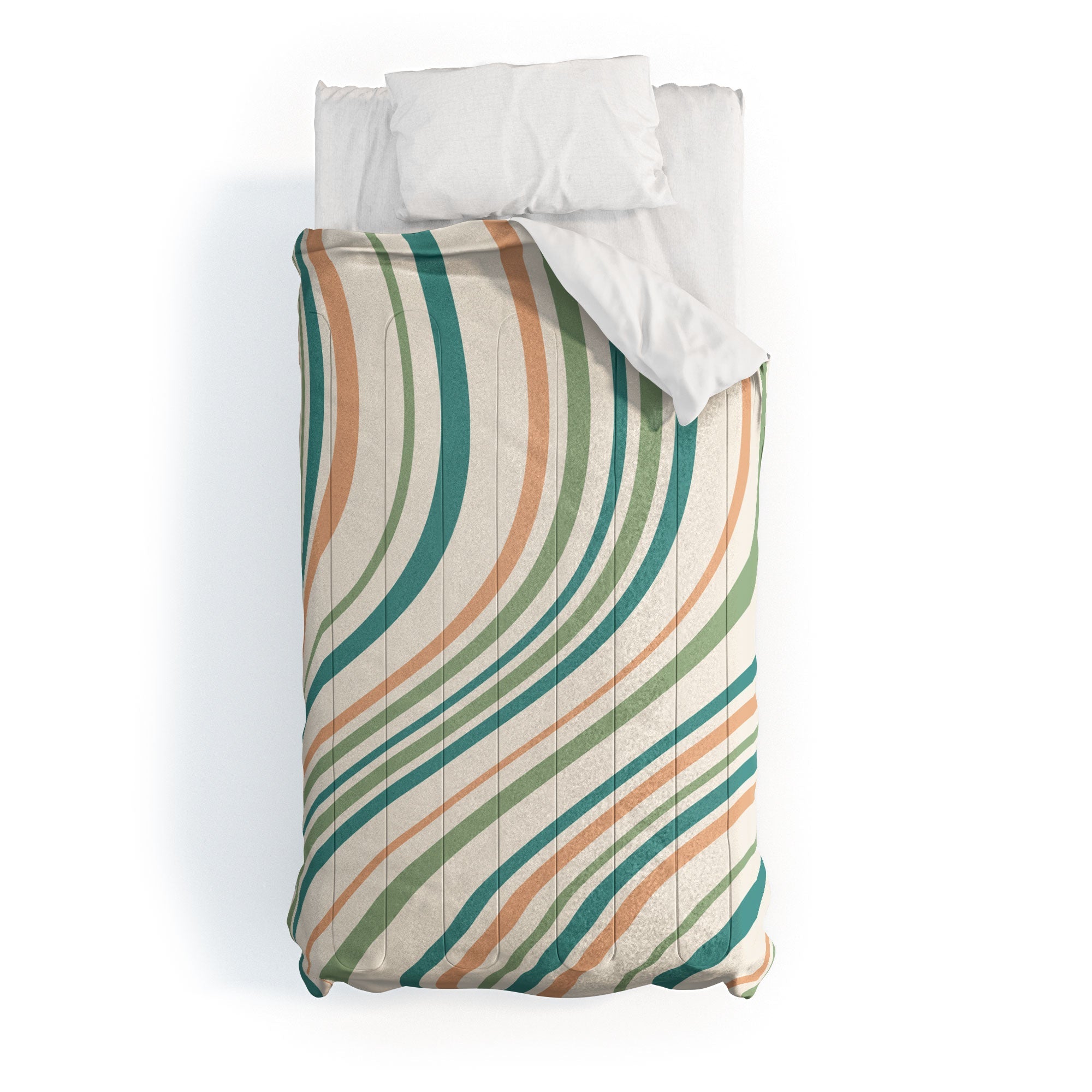 Colour Poems Wavy Retro Stripes II Comforter