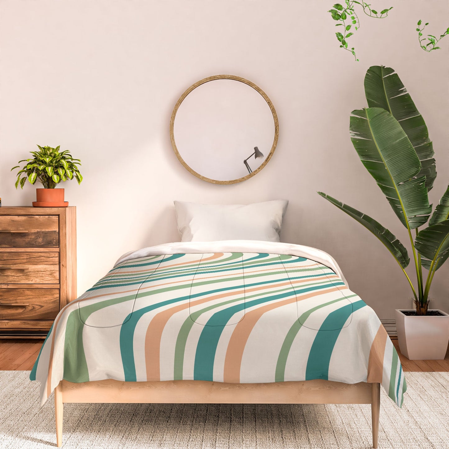 Colour Poems Wavy Retro Stripes II Comforter