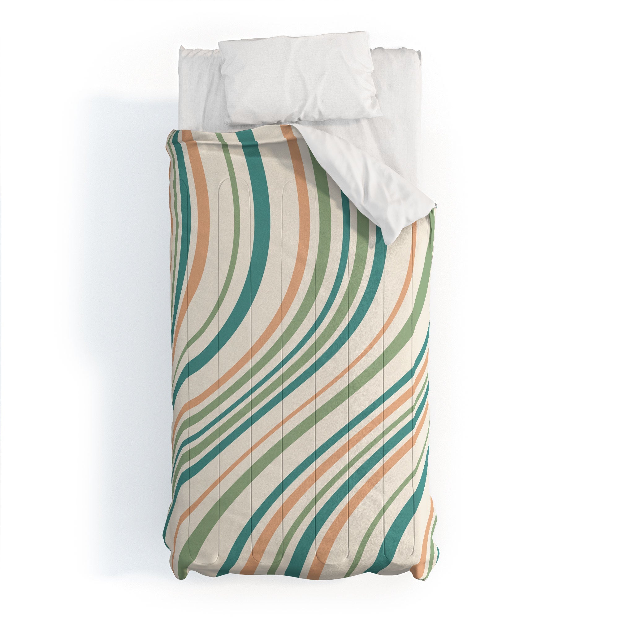 Colour Poems Wavy Retro Stripes II Comforter