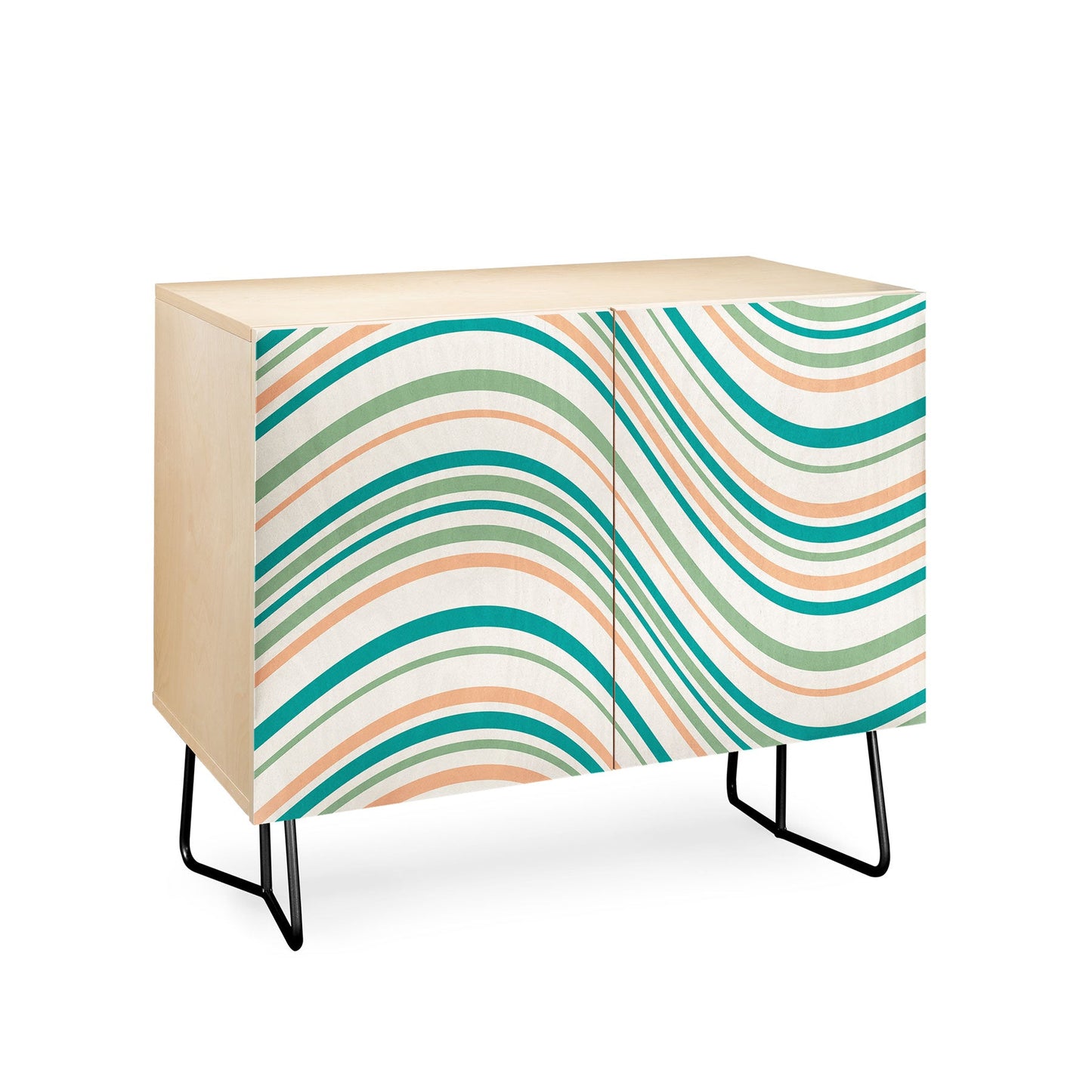 Colour Poems Wavy Retro Stripes II Credenza