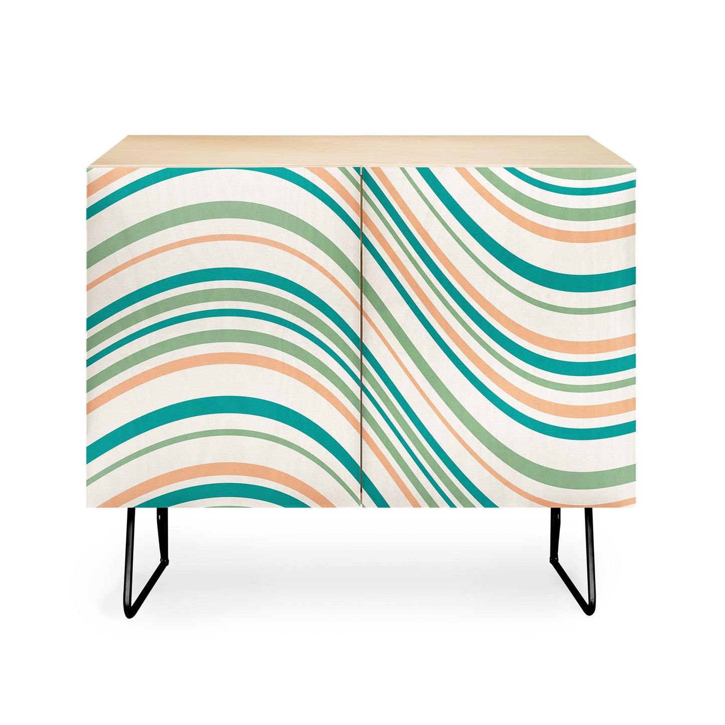 Colour Poems Wavy Retro Stripes II Credenza