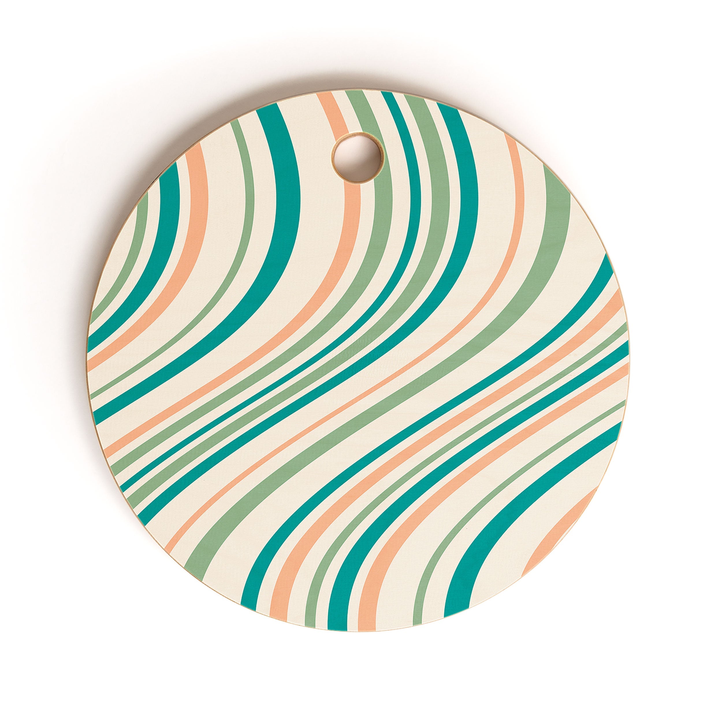 Colour Poems Wavy Retro Stripes II Cutting Board Round