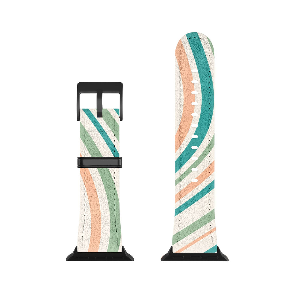 Colour Poems Wavy Retro Stripes II Apple Watch Band