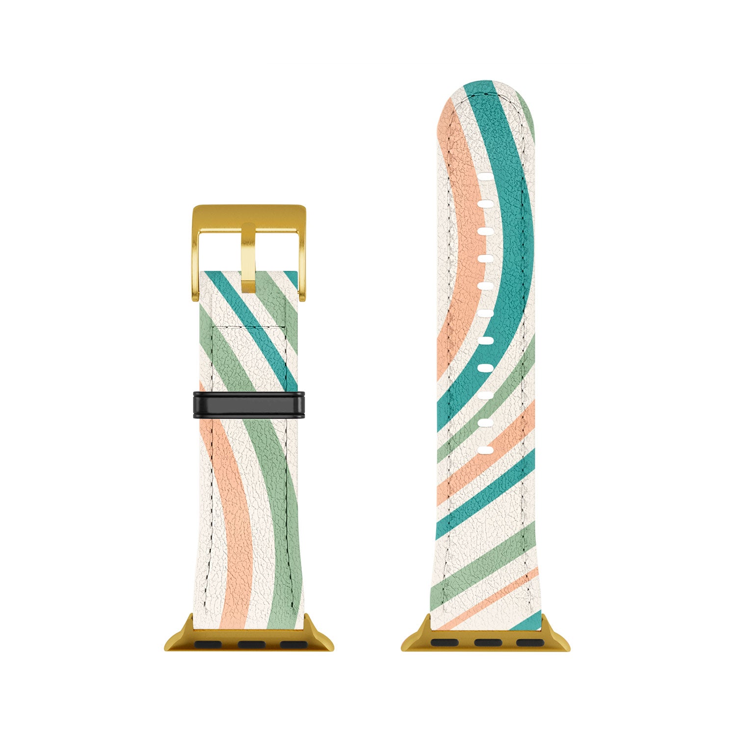 Colour Poems Wavy Retro Stripes II Apple Watch Band