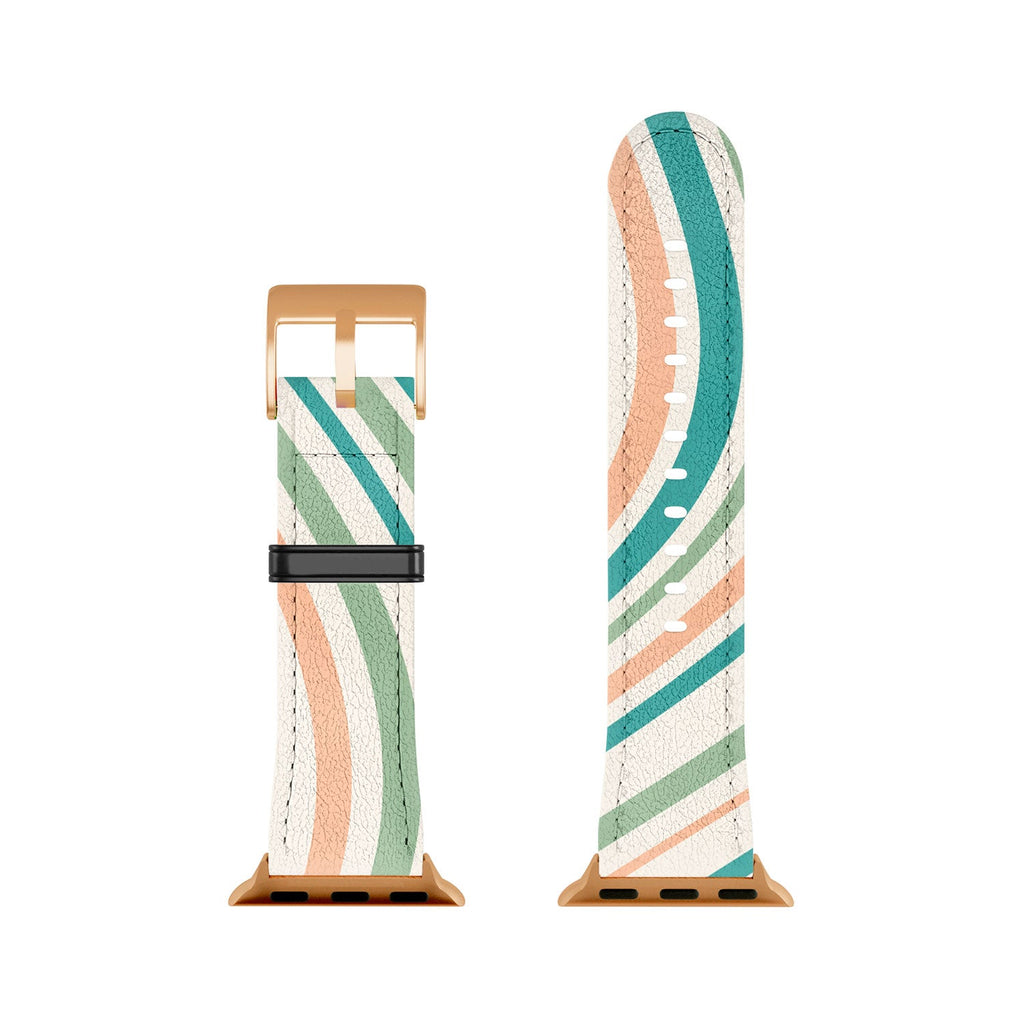 Colour Poems Wavy Retro Stripes II Apple Watch Band