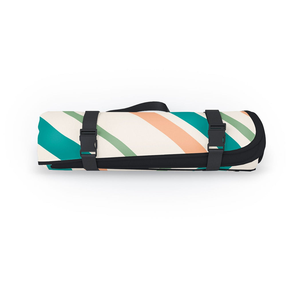Colour Poems Wavy Retro Stripes II Picnic Blanket