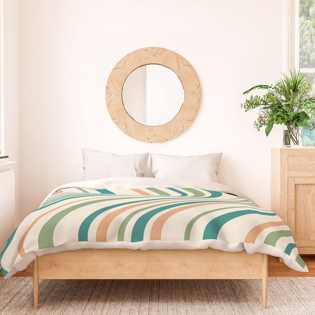 Colour Poems Wavy Retro Stripes II Duvet Cover