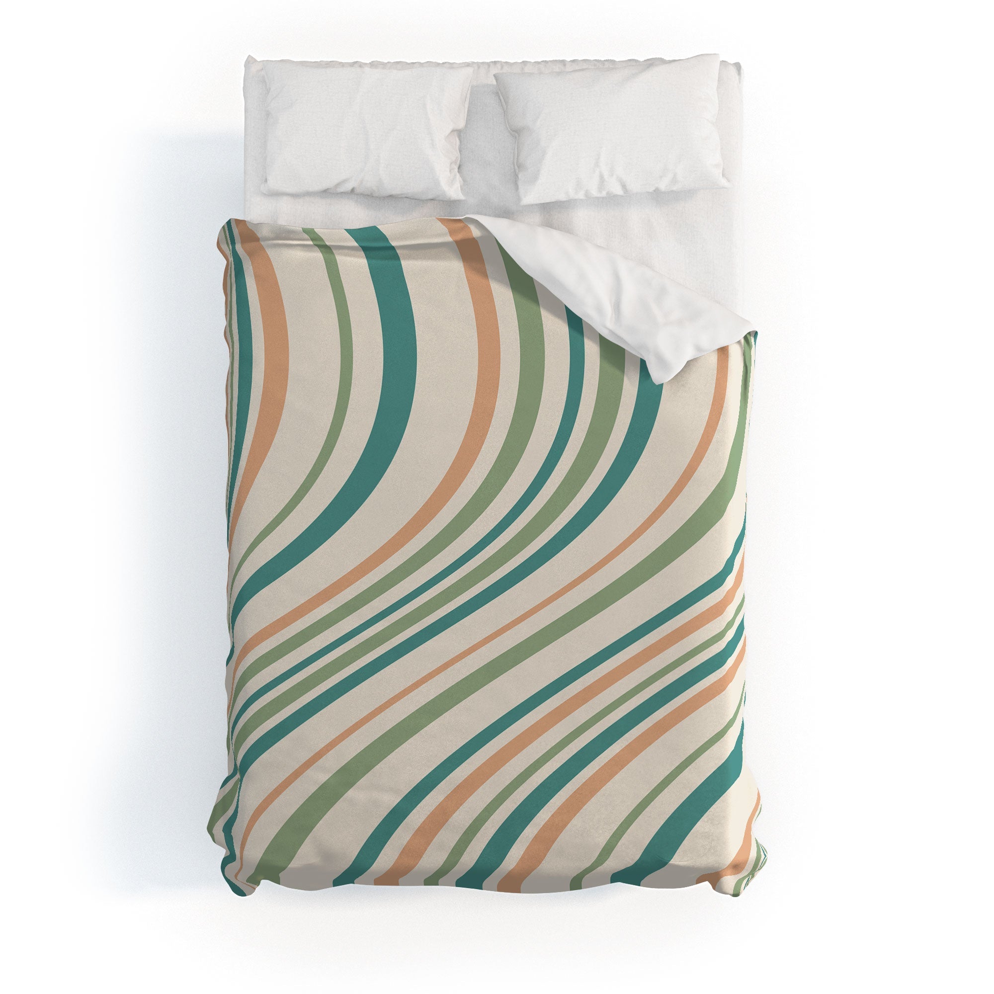Colour Poems Wavy Retro Stripes II Duvet Cover