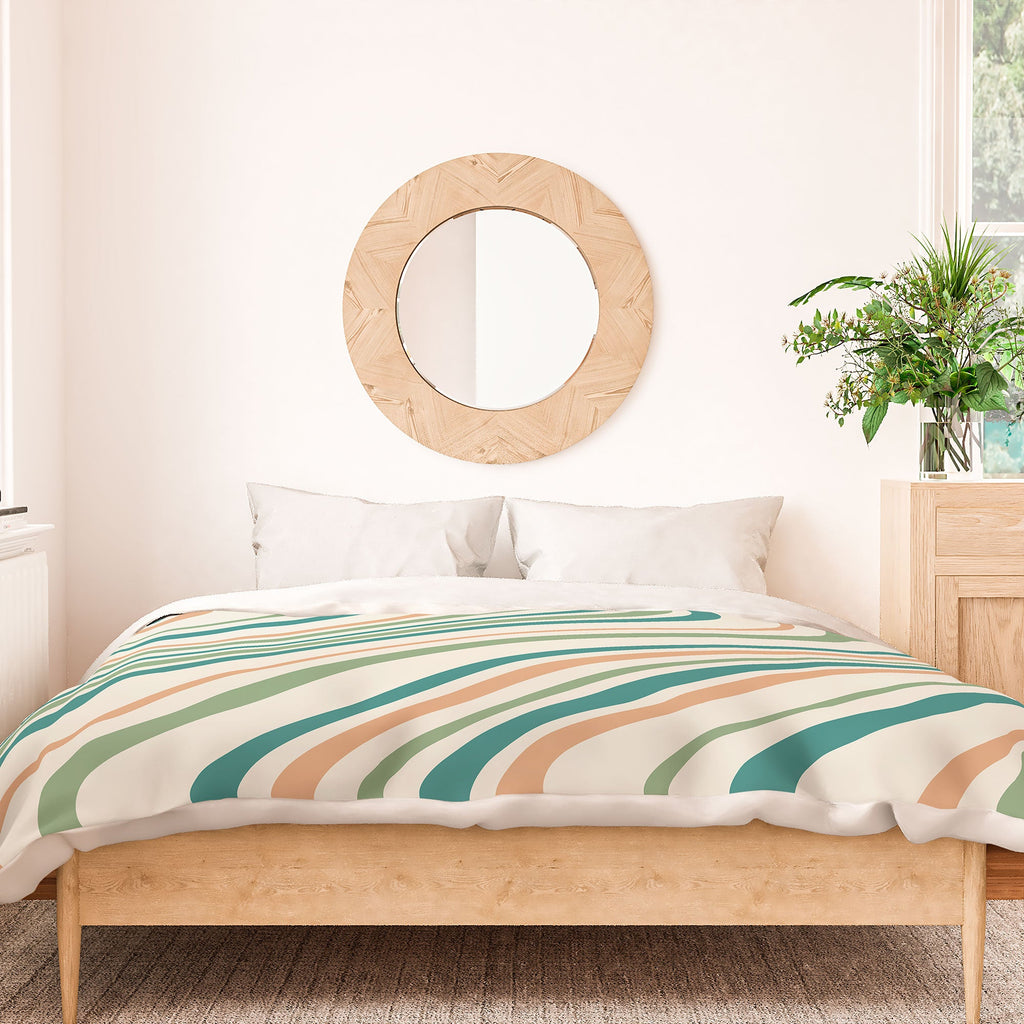 Colour Poems Wavy Retro Stripes II Duvet Cover