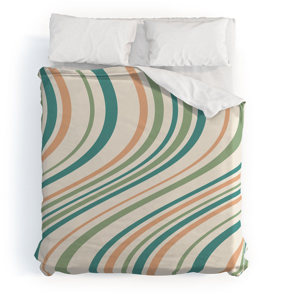 Colour Poems Wavy Retro Stripes II Duvet Cover