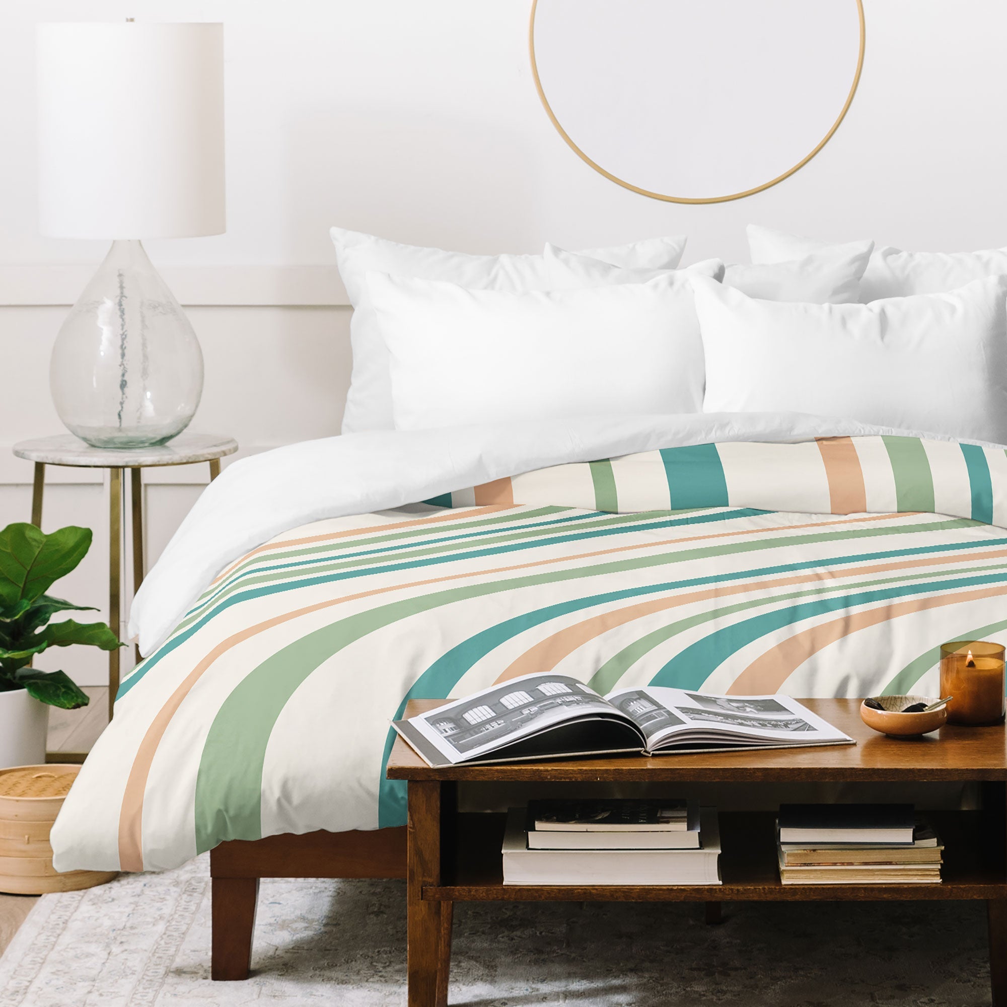 Colour Poems Wavy Retro Stripes II Duvet Cover