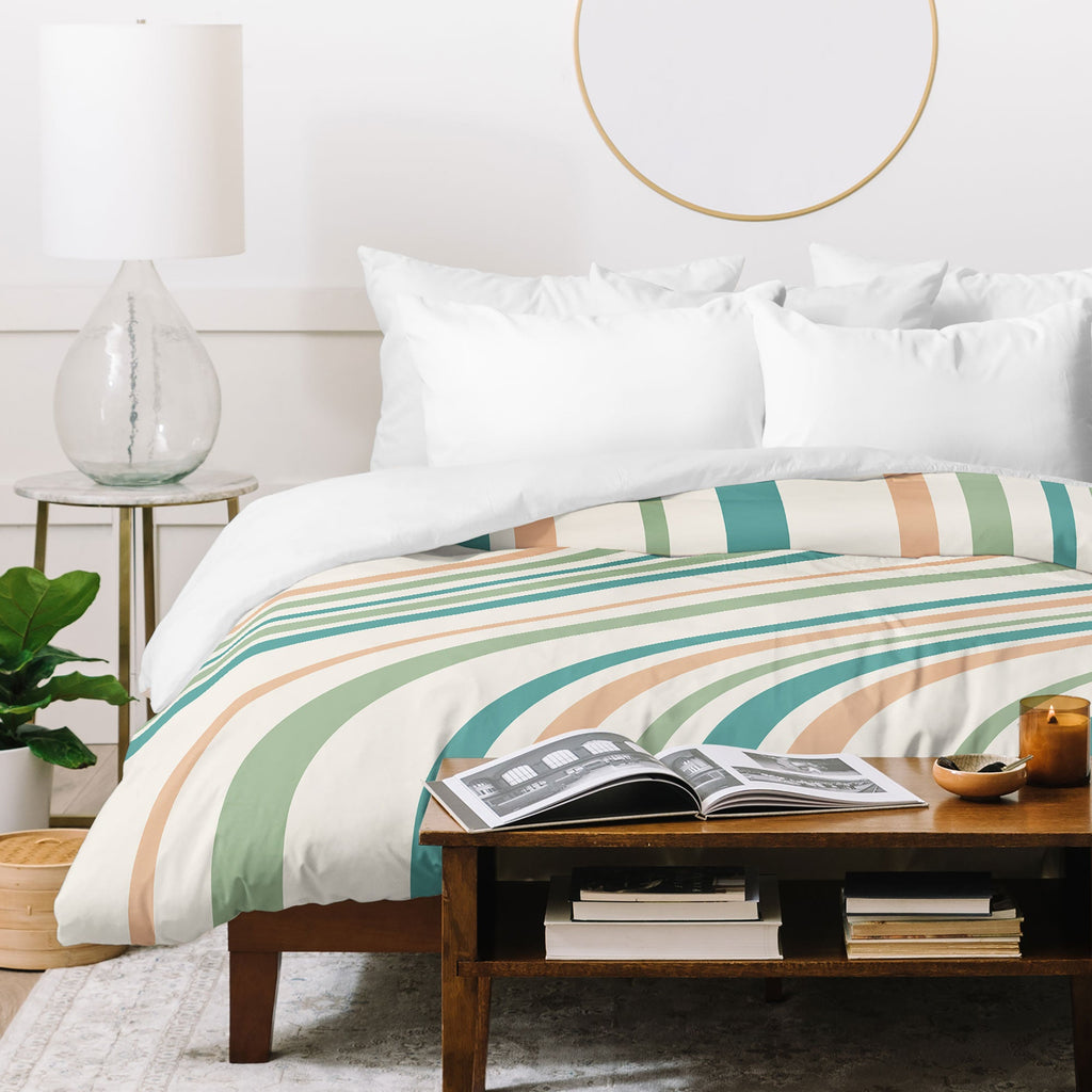 Colour Poems Wavy Retro Stripes II Duvet Cover