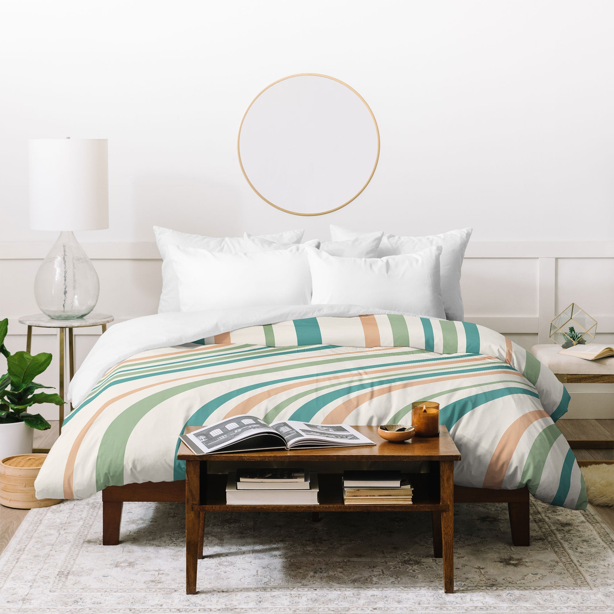 Colour Poems Wavy Retro Stripes II Duvet Cover