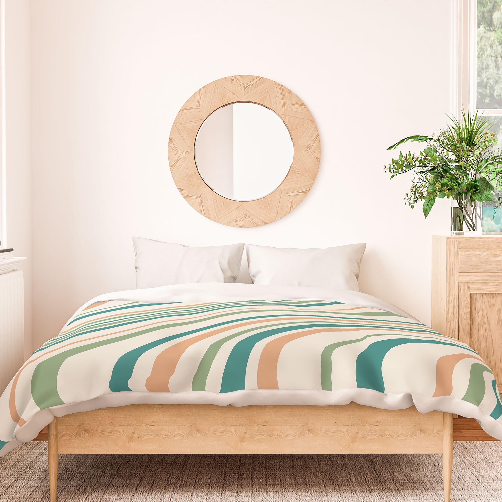 Colour Poems Wavy Retro Stripes II Duvet Cover