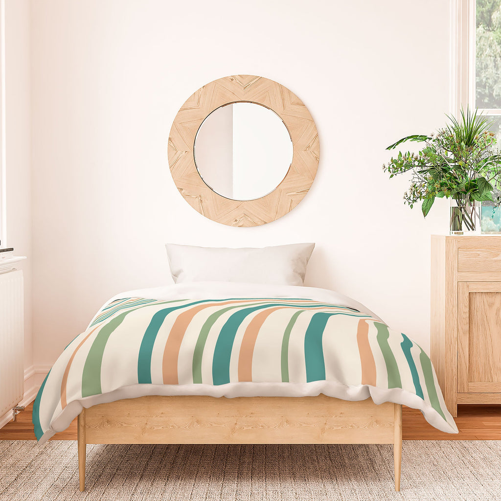 Colour Poems Wavy Retro Stripes II Duvet Cover