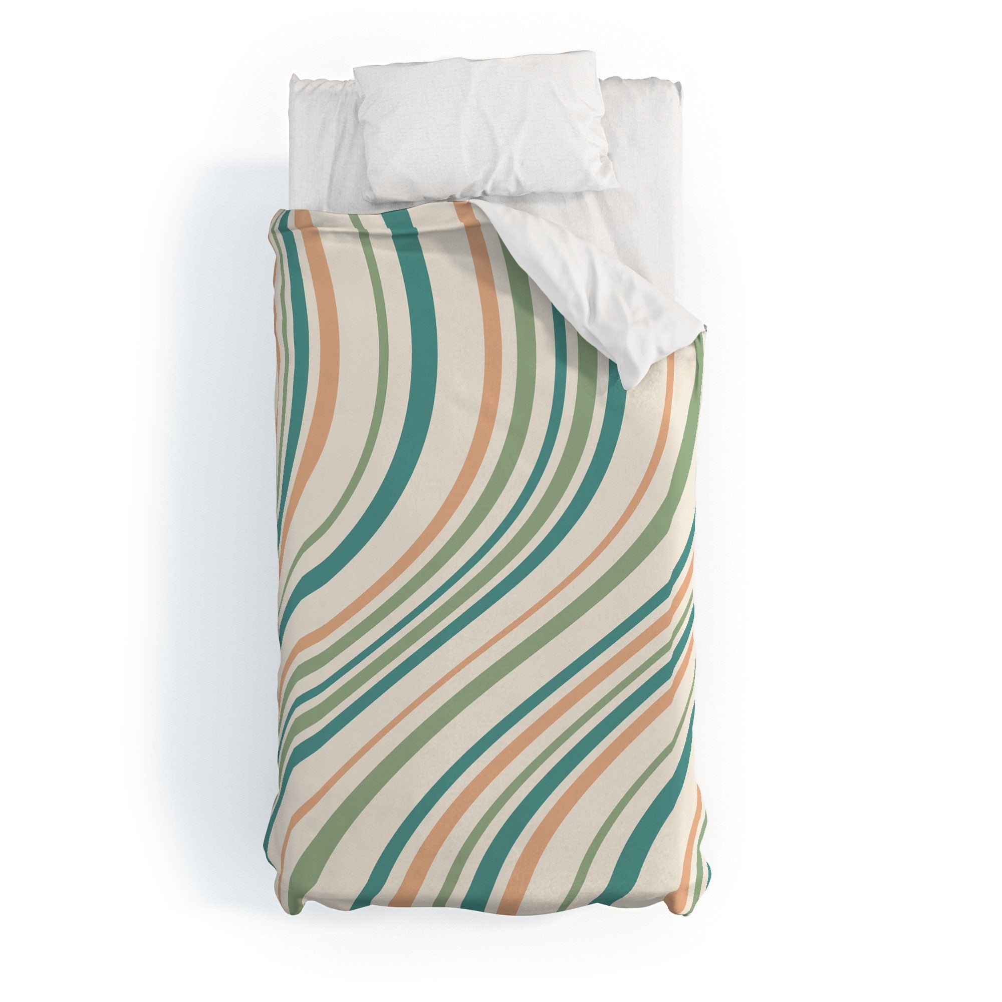 Colour Poems Wavy Retro Stripes II Duvet Cover