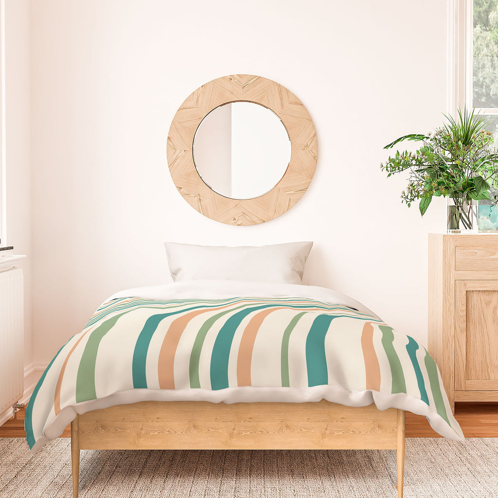 Colour Poems Wavy Retro Stripes II Duvet Cover
