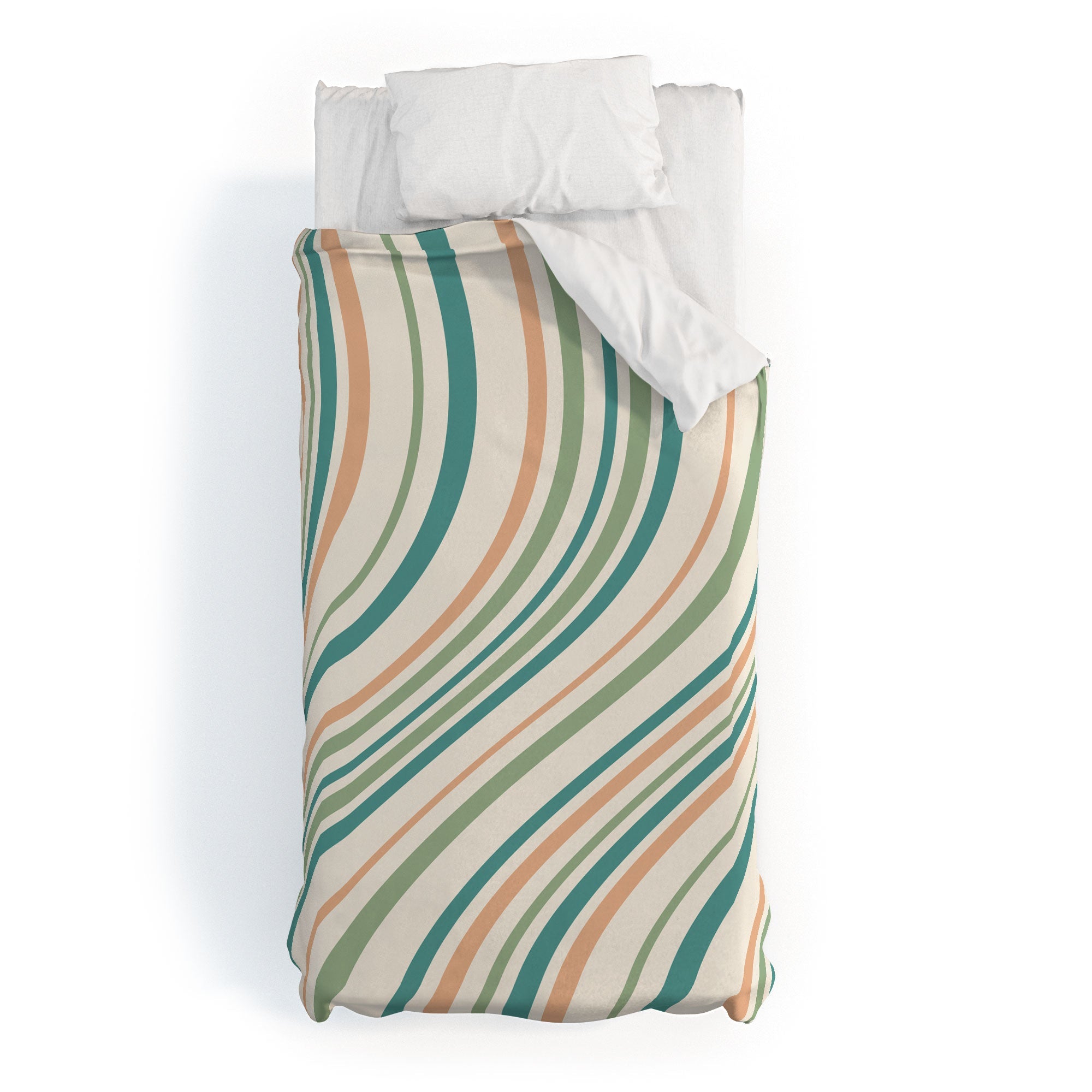 Colour Poems Wavy Retro Stripes II Duvet Cover