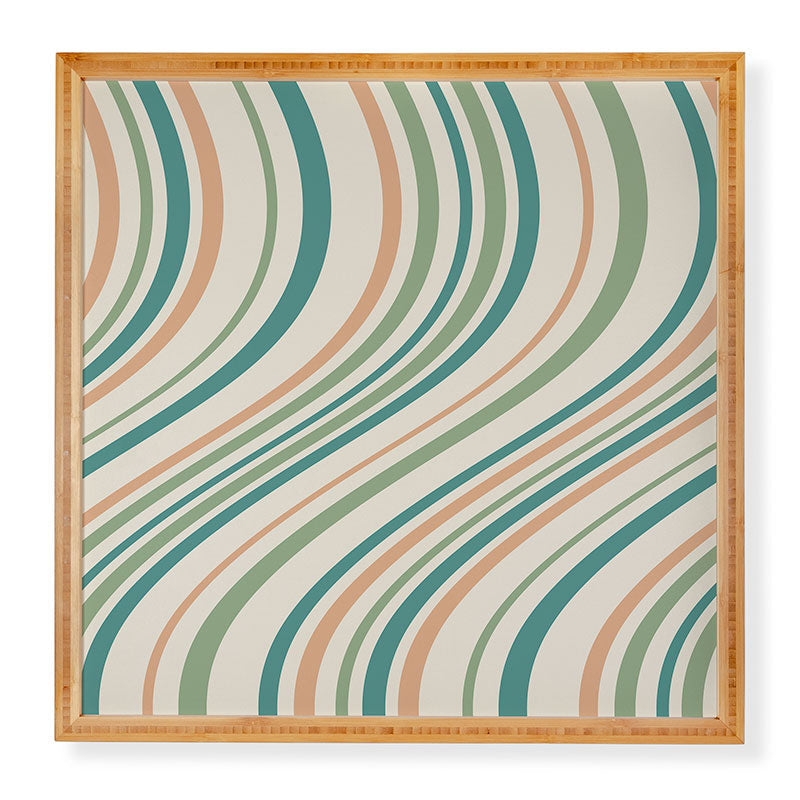 Colour Poems Wavy Retro Stripes II Framed Wall Art