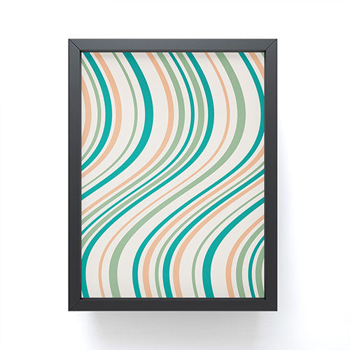 Colour Poems Wavy Retro Stripes II Framed Mini Art Print