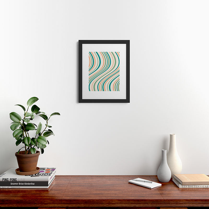 Colour Poems Wavy Retro Stripes II Framed Art Print