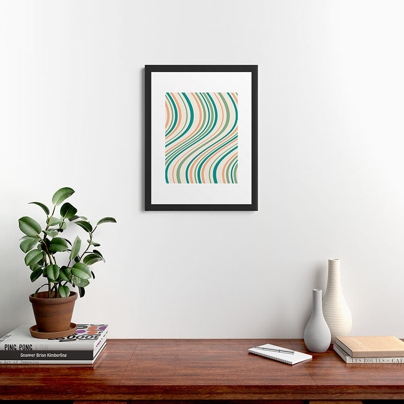 Colour Poems Wavy Retro Stripes II Framed Art Print