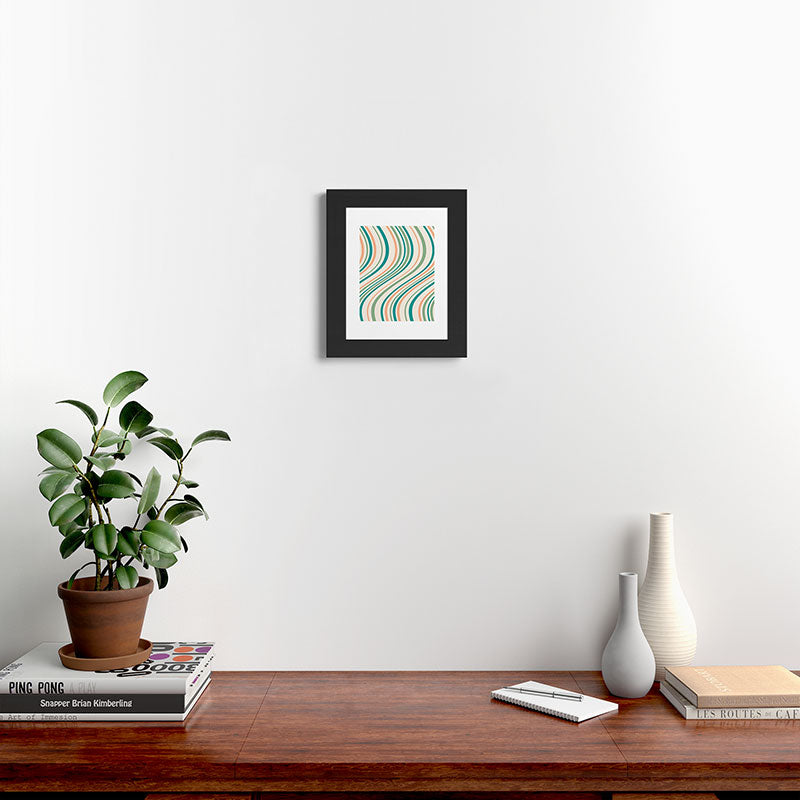 Colour Poems Wavy Retro Stripes II Framed Art Print