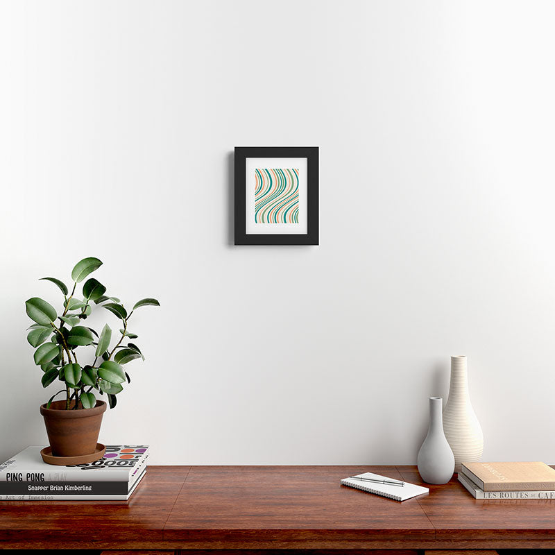 Colour Poems Wavy Retro Stripes II Framed Art Print