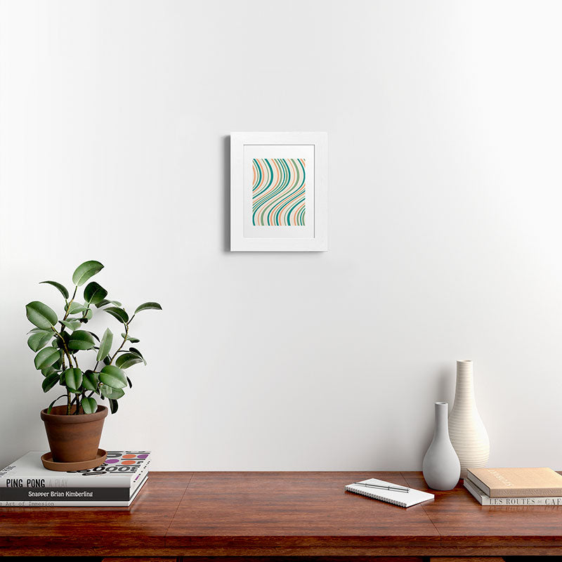 Colour Poems Wavy Retro Stripes II Framed Art Print